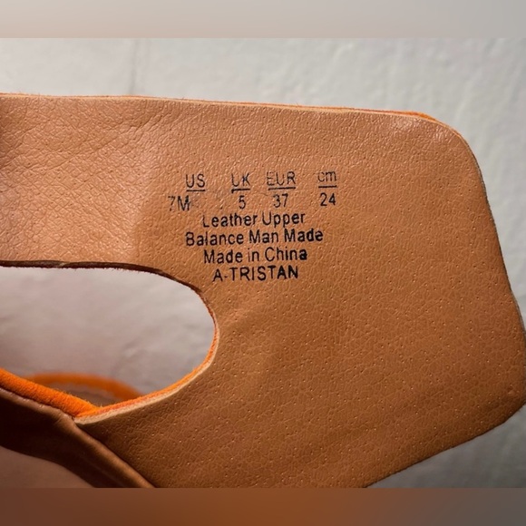 Sarto Franco Orange Suede Heels - Picture 3 of 5